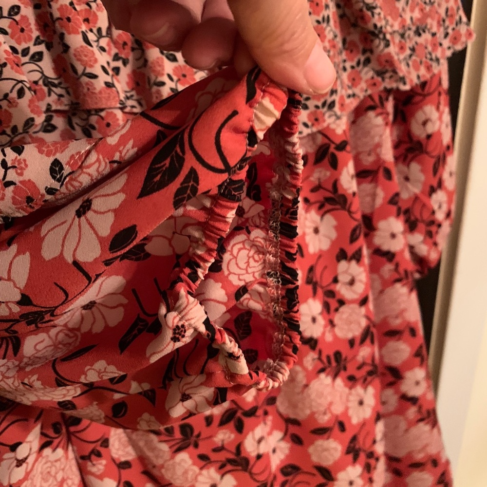 Coral multi pattern blouse - Picture 3 of 4